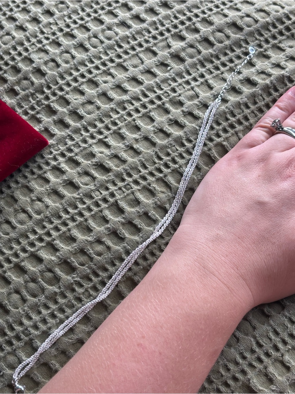 Silver Multi-Strand Rope Chain Anklet - Picture 3 of 4
